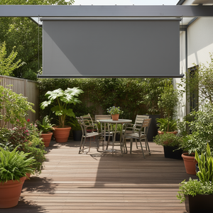Toldo lateral retráctil de aluminio de 63 x 236 pulgadas, pantalla opaca para patio exterior, para techo de patio, privacidad y protección contra el viento - Product Image 2
