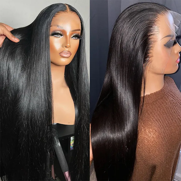 30 40 Inch 13x4 Brazilian Natural Bone Straight Human Hair Wig 100% Virgin HD Full Lace Front Human Hair Wigs For Black Women