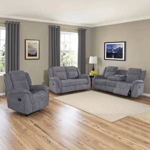 Conjunto de Sofá Reclinable Extensible Moderno con Diseño Cuadrado y Tapizado, con Mesa Plegable de Lino Rellena de Esponja, Apto para Apartamentos y Hoteles - Product Image 1
