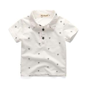 Ensembles de vêtements d'été pour enfants en gros 2019, ensembles de 2 pièces pour bébés garçons, polo à manches courtes avec short en jean, ancre de marin - Product Image 4