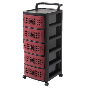 Retro Rattan Drawer Storage Cabinet Multi Layer Plastic Movable Household Organizer Standing Type Rectangle Shape - Product Image 5