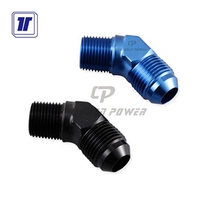 45 도 AN8 플레어 ~ 1/4 NPT 수 호스 피팅 어댑터 유니온 연료 오일 라인 파이프 커넥터 - Product Image 3
