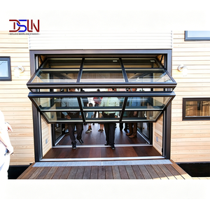 Porte de garage moderne à vue panoramique en verre, sectionnelle automatique, avec cadre en aluminium, porte de plafond insonorisée pour villa de luxe et maison résidentielle - Product Image 1