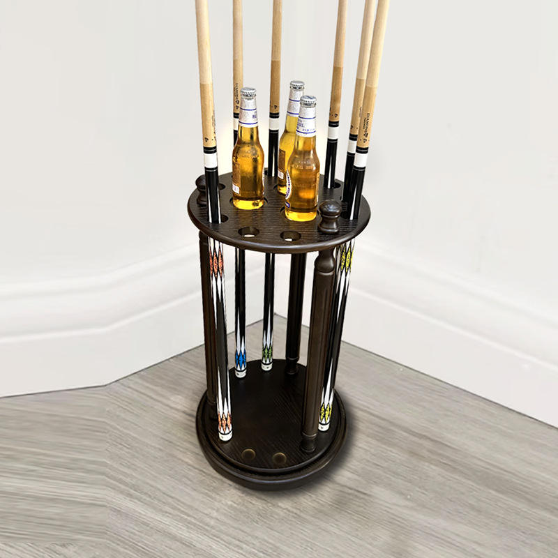 Floor-Standing Pool Cue Rack with 8 Holes Solid Wood Design Eco ...