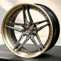 Jantes forgées sur mesure en 2 parties à déport profond 5x114.3 5x120 5x112 19-24 pouces en alliage brossé pour M5 M8 X5 C8 SF90 992 GTS RS6 RS7