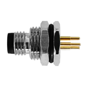 WANJIE-conector Circular M8, montaje de Panel macho, tipo PCB, sujeción frontal