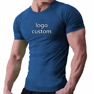 Camiseta de manga curta esportiva masculina, camiseta com novo design casual respirável para homens, fitness, esportiva