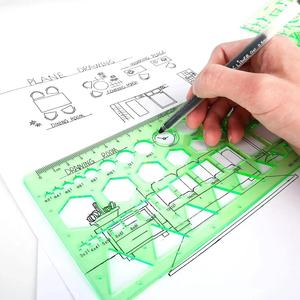 Offre Spéciale étudiant 11 pièces dessins géométriques outil de mesure règle modèles de mesure en plastique règle - Product Image 6