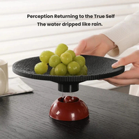 Plateau de service drainable pour fruits et collations, avec design texture rocheuse, idéal pour le rangement des aliments secs