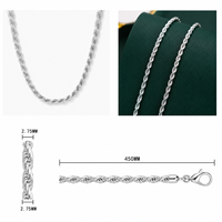 Chaîne de cou classique en argent massif 4MM, chaîne en acier inoxydable pour homme, style hip-hop, bijoux de mode pour homme