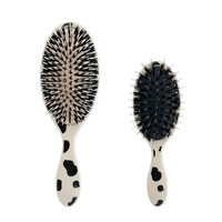 Brosse démêlante à poils de sanglier imprimée 3D motif léopard pour extensions de cheveux et perruques, personnalisable avec logo