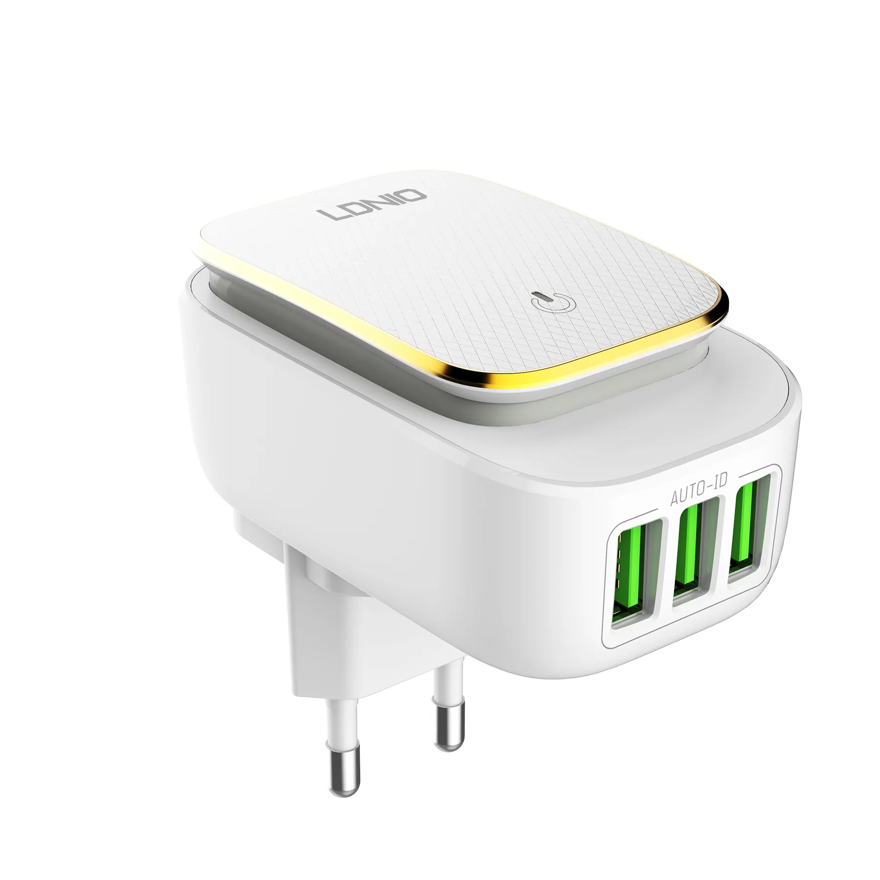 LDNIO A3305 3 Auto ID Cổng USB Điện Thoại Home Charger Với Đèn LED Ban Đêm Ba Máy Tính Để Bàn Sạc Để Sạc iPhone/Samsung