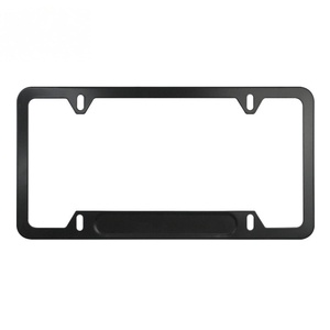 Cadre de plaque d'immatriculation en acier inoxydable et alliage d'aluminium, norme américaine, vente chaude, prend en charge la sélection de divers logos personnalisés - Product Image 2