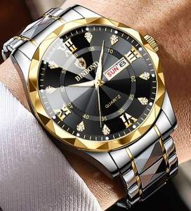 BINBONG 2521 หรูหราปฏิทินคู่สัปดาห์จอแสดงผลสแตนเลสกันน้ําส่องสว่างควอตซ์นาฬิกาสําหรับชาย - Product Image 2