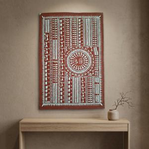 Pintura Tribal Saura Hecha a Mano, Arte Folclórico Indio Tradicional, Decoración para el Hogar en Lienzo - Product Image 3