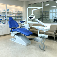 Fauteuil dentaire professionnel avec lampe LED à 6 ampoules et appui-tête réglable pour la chirurgie buccale et l'implantologie