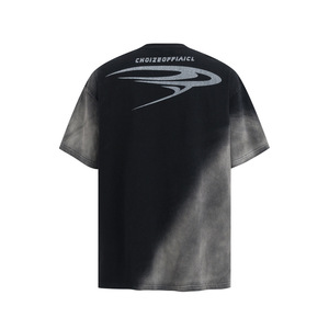T-shirts personnalisés en gros, style streetwear, avec impression délavée à l'acide, col rond, coupe boxy, style hip-hop, épaules tombantes, pour la création <span class=keywords><strong>de</strong></span> designs sur <span class=keywords><strong>site</strong></span> - Product Image 3