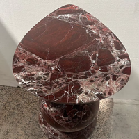 Table d'appoint moderne en marbre rouge, socle en pierre naturelle pour mobilier de salon de luxe, décoration intérieure