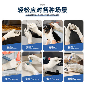 Gants jetables en latex Blue Guard 5G sans poudre, doigts texturés, qualité alimentaire, non stériles, usage unique - Product Image 5
