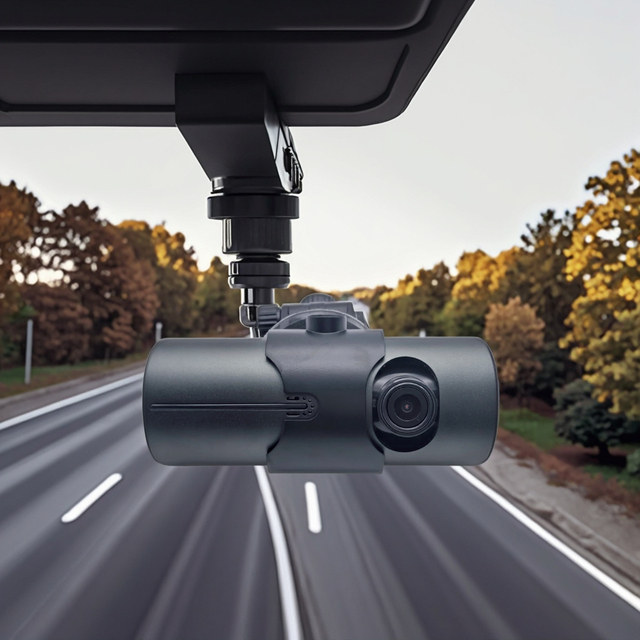 720P HD Mini Vehicle Dashboard Camera GPS Night Vision Dual Lens 360 Front/Rear Recording LCD Display G-Sensor Touchscreen