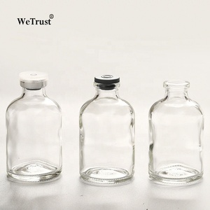 Rỗng 100ml 50ml <span class=keywords><strong>30ml</strong></span> trong suốt hổ phách tiêm lọ thủy tinh với nắp nhôm nhựa 1oz rõ ràng y học Hộp đựng thủy tinh - Product Image 3