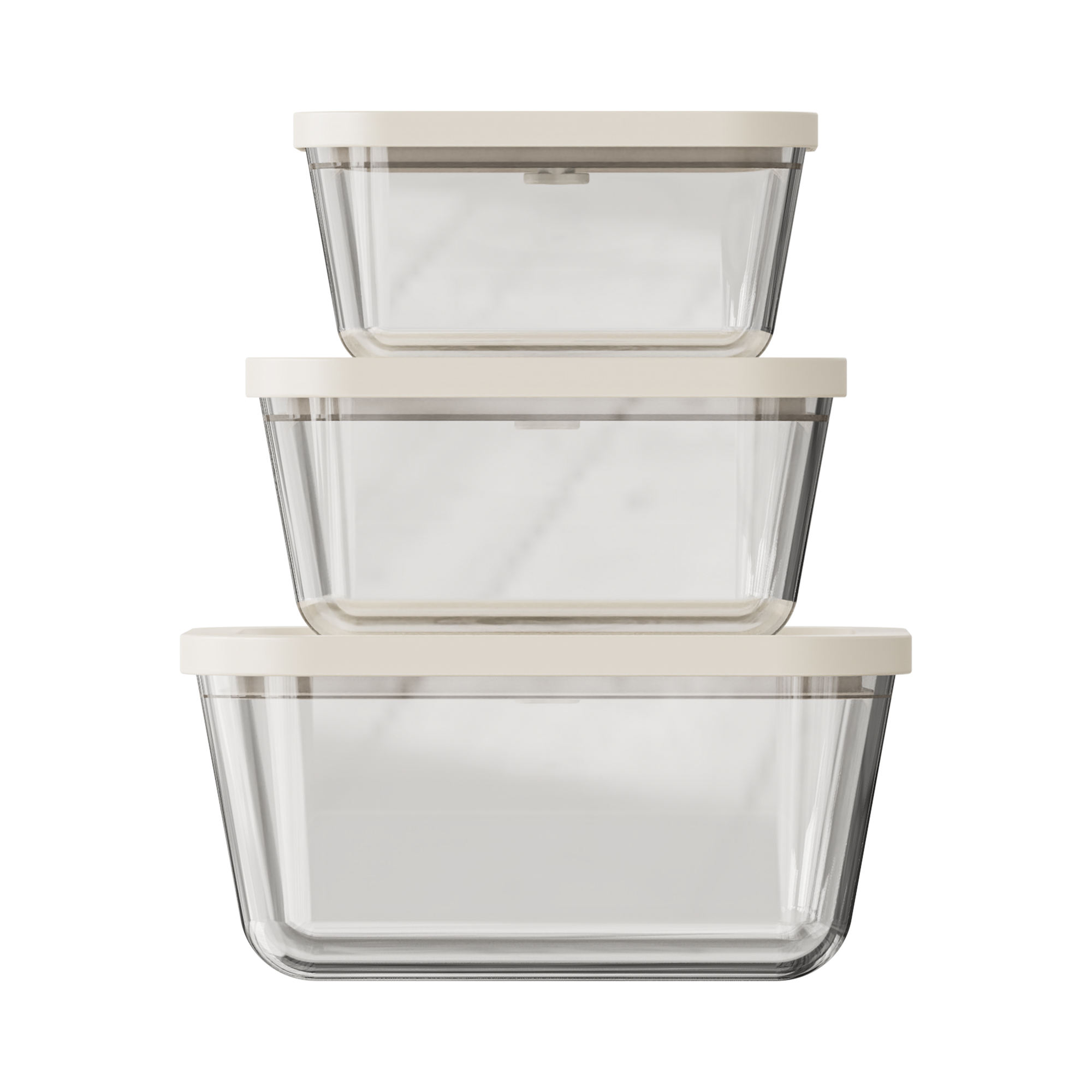 Contenedor transparente + tapa blanca