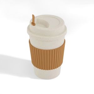 Custom <b>Reusable</b> Eco Friendly Wheat Straw Material Mini Pink Blue Red Green Color Silicone Coffee <b>Cup</b> - Product Image 4