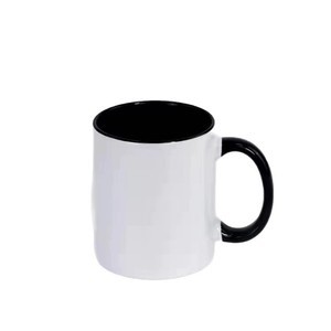 Sublimation Mug Double Color Coating Yellow Handle 301-400ml Reusable <b>Ceramic</b> <b>Cup</b> Business Gifts - Product Image 3