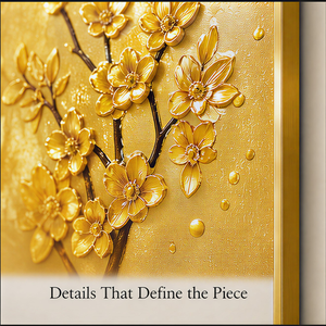 Arte Murale Albero Dorato in Ferro e Alluminio, Sfondo Nero, Immagine Naturale per Soggiorno, Ingresso, Hotel, Interni <span class=keywords><strong>di</strong></span> Lusso Art Déco - Product Image 3