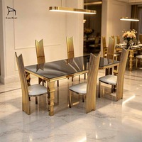 Chaises d'hôtel de luxe en métal doré à dossier haut pour mariage, banquet et événements