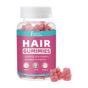 OEM Suppléments Naturels Candy Gel Jar Gummy Vitamine Biotine Vegan Food Hair Gummies - Product Image 1