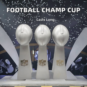 Trofeo de campeonato de fútbol de fantasía de resina de 24cm, accesorio de recuerdo deportivo para campeón de liga de fútbol para regalos de bienvenida - Product Image 2