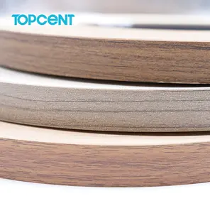 TOPCENT Pvc Edge Banding For Panel Furniture OEM 12mm 18mm 19mm 21mm Solid Woodgrain Glossy Metallic Edge Banding Tape