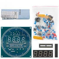 Kit d'horloge électronique numérique rotative AITEWIN DIY avec affichage LED, module d'apprentissage 51 SCM, 5V DS1302