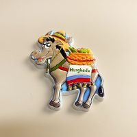 Réfrigérateur magnétique personnalisé 3D Helga égyptienne mignon petit âne autocollant de réfrigérateur en résine pays ville Souvenir réfrigérateur aimant pour cadeau