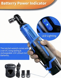 Juego de llaves de trinquete eléctricas inalámbricas, kit de herramientas de trinquete eléctrico de 3/8" y 12V con 2 baterías de iones de litio de 2000mAh y cargador - Product Image 3