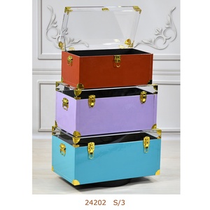 Lưu Trữ Bằng Gỗ Thân Cây Hộp Thiết Lập Rõ Ràng Acrylic Top/Nắp/Bìa <span class=keywords><strong>PU</strong></span> Da Bề Mặt Cho Trang Chủ Trang Trí Lưu Trữ Hiển Thị Hình Chữ Nhật - Product Image 1