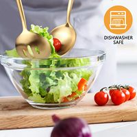 Ensemble d'ustensiles de service en acier inoxydable très résistants pour restaurant buffet et banquet Ensemble de 5 couverts de service en or mat