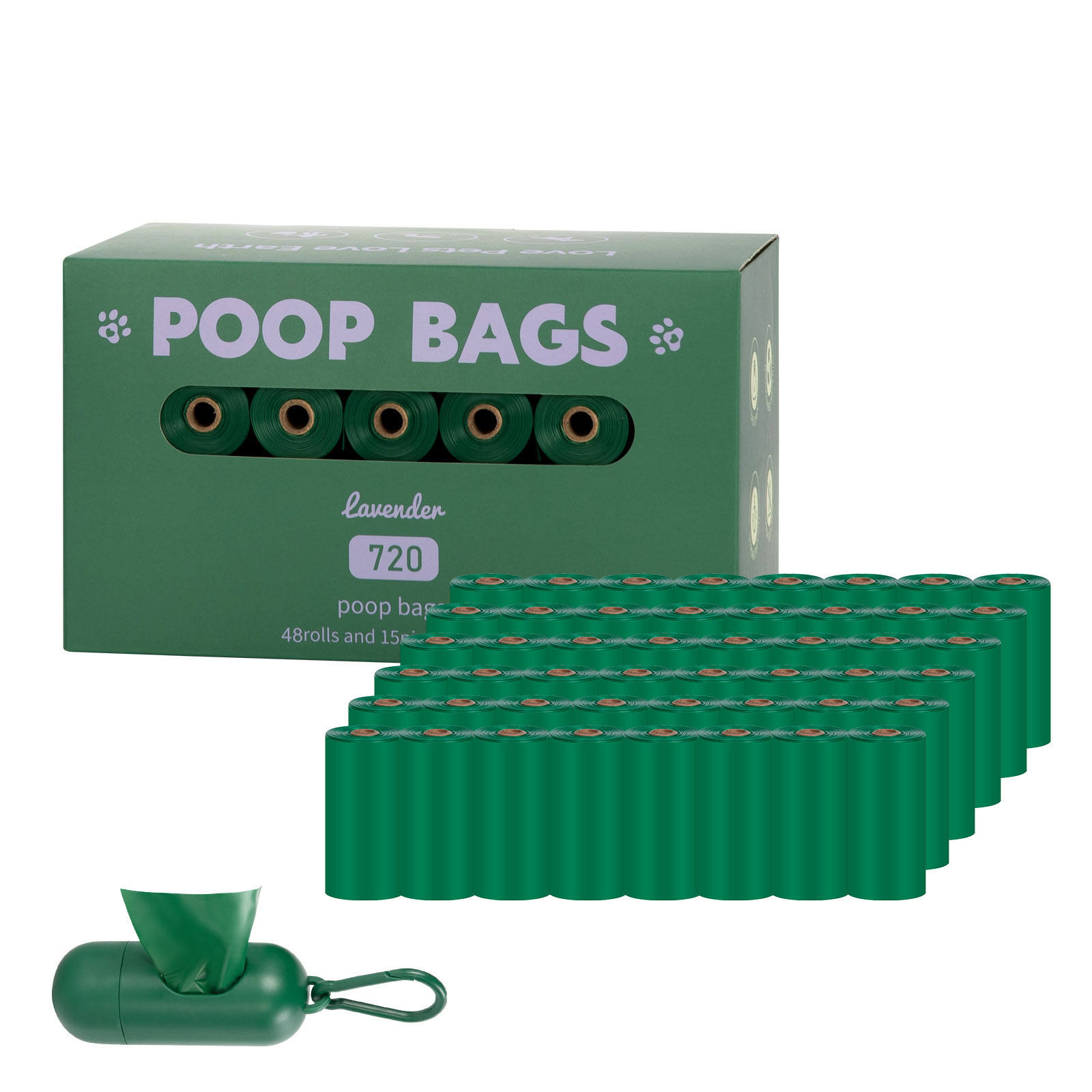 48 ม้วนสีเขียวล้วนพร้อมที่จ่าย