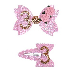 Accesorios para el Cabello de Acrílico para Fiestas de 1er, 2do y 3er Cumpleaños, Pinzas para el Cabello con Diseño de Princesa Brillante, Lazos para el Cabello con Diseño de Dibujos Animados - Product Image 2