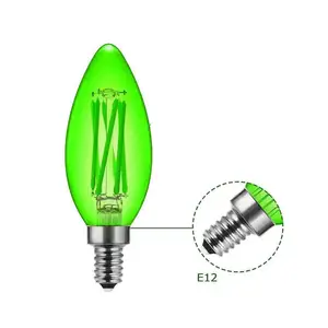 C35 E12 E14 E27 E26 Dimmable 100V 220V 12V 24V 36V LED Filament Bulb Nến Filament Đèn Màu