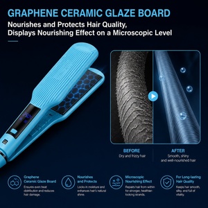 Plancha de Pelo Eléctrica Torlin con Pantalla LCD, Tecnología MCH, Voltaje Universal para Uso en Autocaravanas, Calentamiento Rápido, Apagado Automático, Color Azul Cielo - Product Image 4