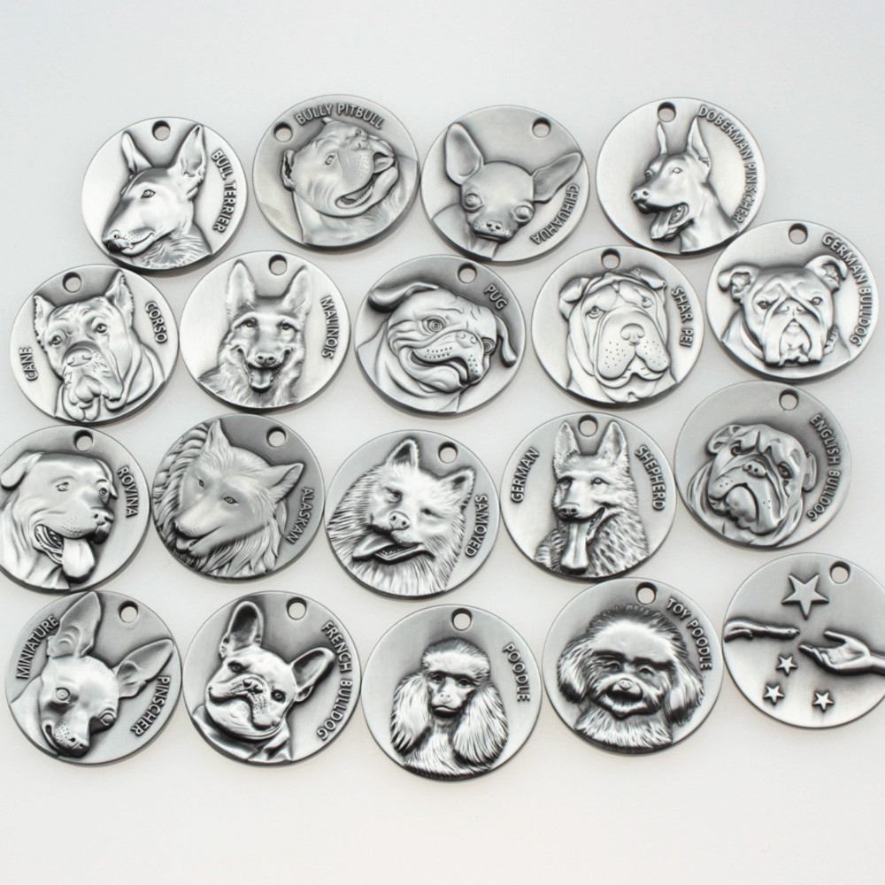 Custom Personalized Engraved Dog ID Tag QR code can be engraved on backside of pet tag