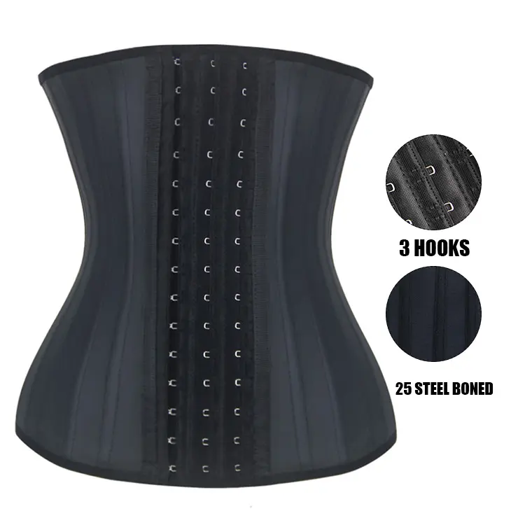 Corset en Latex pour femmes, ceinture d'entraînement, crochet ajustable, perte de poids, contrôle du ventre, 25 os en acier, mise en forme de la taille, nouveau, en Stock