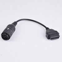Cable adaptador OBD2 de 30 cm de longitud, de 16 pines hembra a 10 pines, para conexión de motocicleta