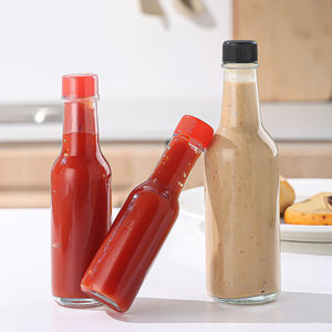 100ml 150ml 250ml Bouteille de sauce piquante vide bon marché pour épices et piment de table en verre pour salade BBQ avec bouchon étanche et films rétractables - Product Image 6