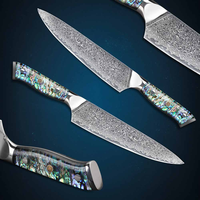Professioneel gesmeed 5,5-inch abalone schelp handvat koolstofstaal hoogglans vintage XF steak keukenmes