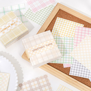LABON Bloc-notes esthétique à carreaux gingham, 200 feuilles, papier de fond pastel pour scrapbooking, journalisation et papeterie décorative DIY - Product Image 2