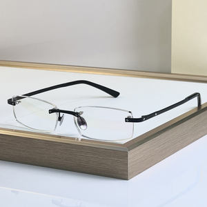 Montura de Gafas Ópticas de Titanio sin Aro para Hombre, Montura Moderna para Negocios, Lentes Sólidas AC, Gafas Ópticas para Miopía - Product Image 2