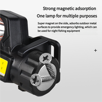 Faro LED recargable profesional COB + linterna de luz de trabajo USB magnética para acampar al aire libre caza correr